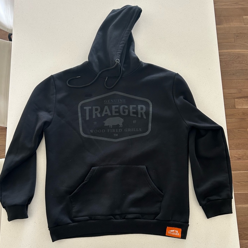 Black Men's Traeger Grills hoodie.